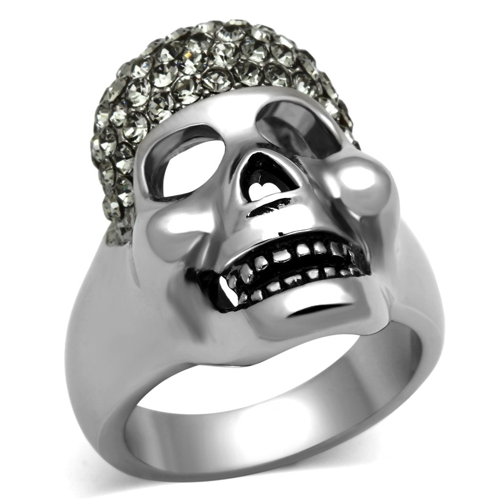Skull Ring with Crystal Stones
