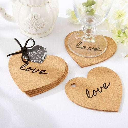 Love Heart Cork Coaster Set (4)