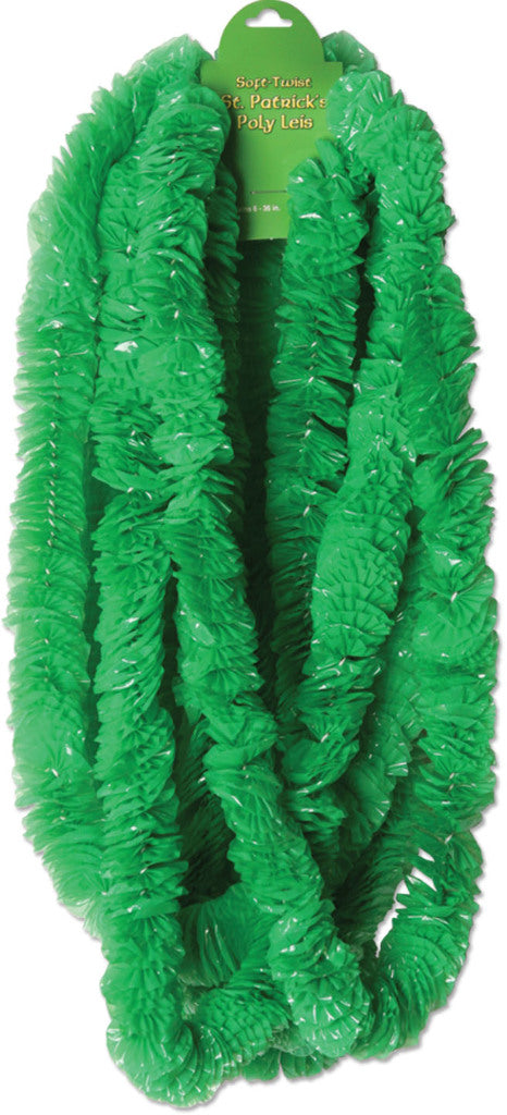 Soft-Twist St Patrick's Poly Leis - Green