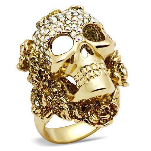3W017 Gold White Metal Ring with Top Grade Crystal