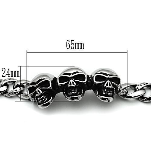 TK440 - High polished (no plating) Stainless Steel Bracelet with No