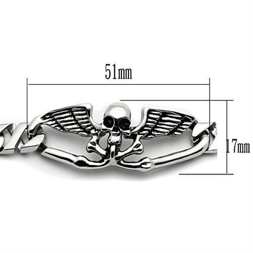 TK572 - High polished (no plating) Stainless Steel Bracelet with No