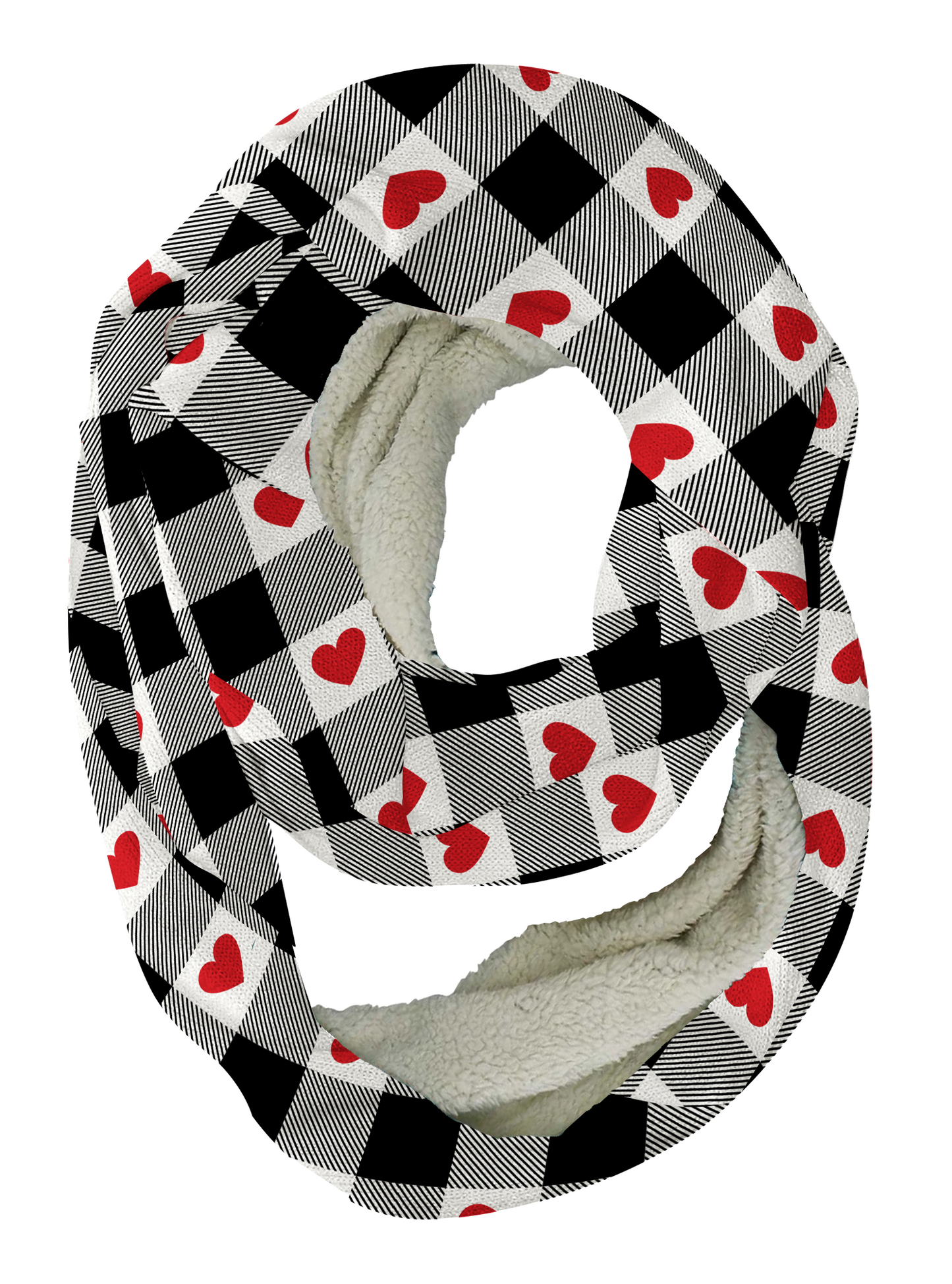 Plaid Hearts Infinity Scarf