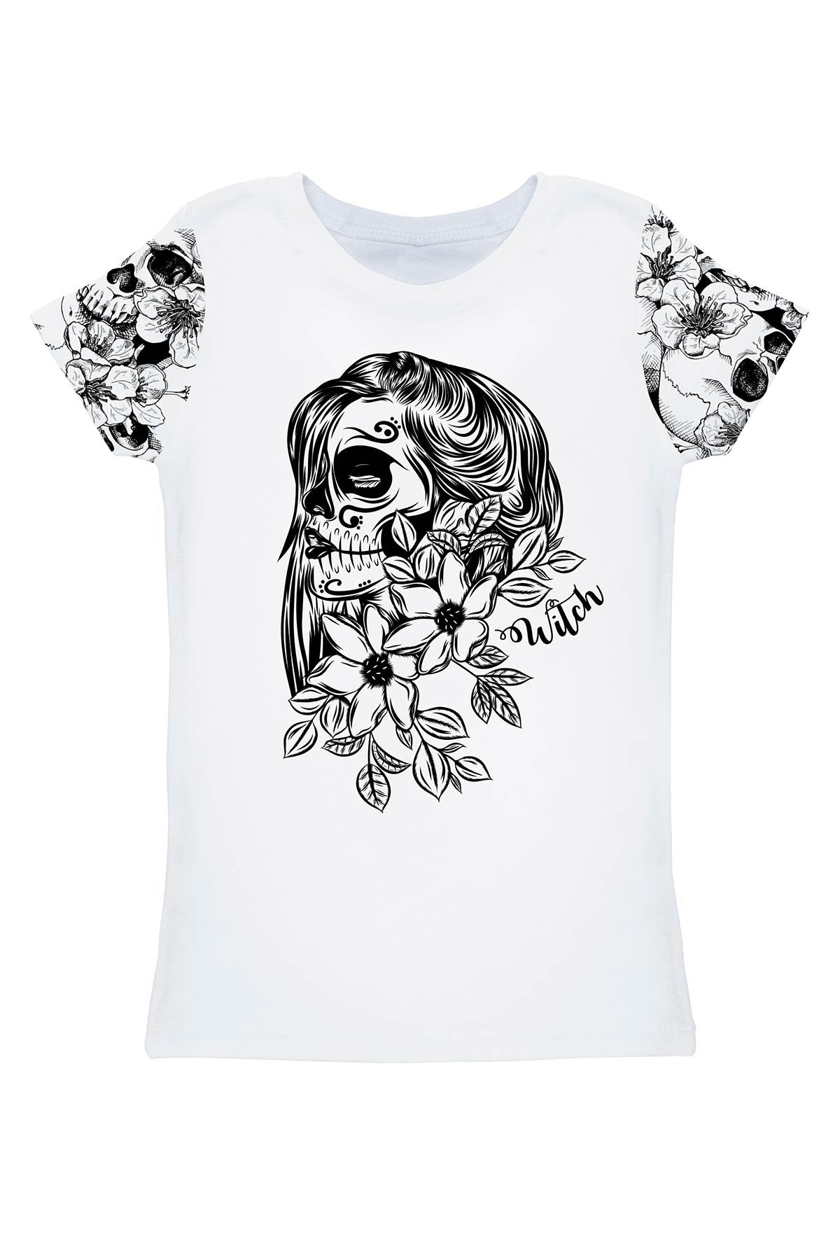 Black and White Skull Print Top