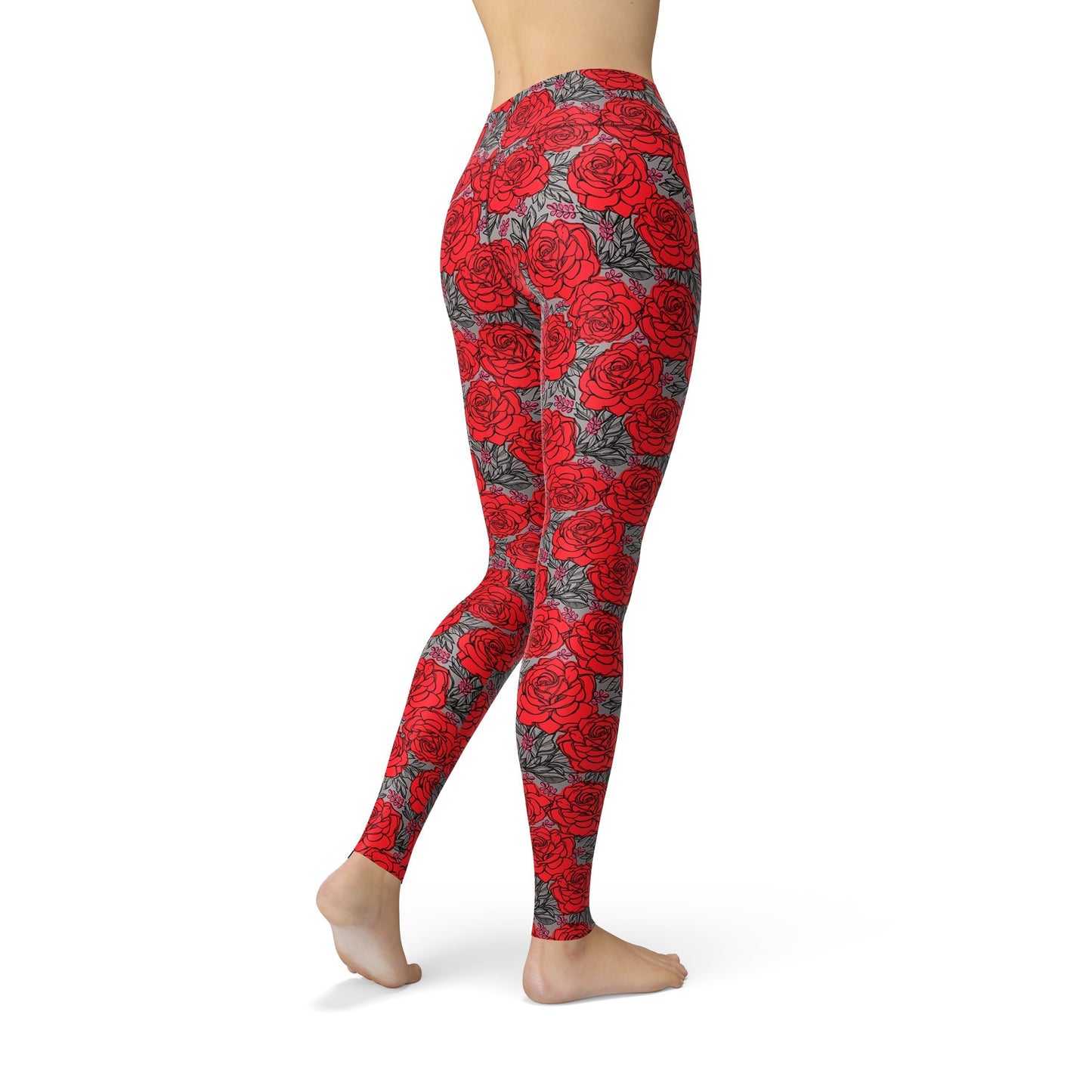 Jean Red Roses Leggings