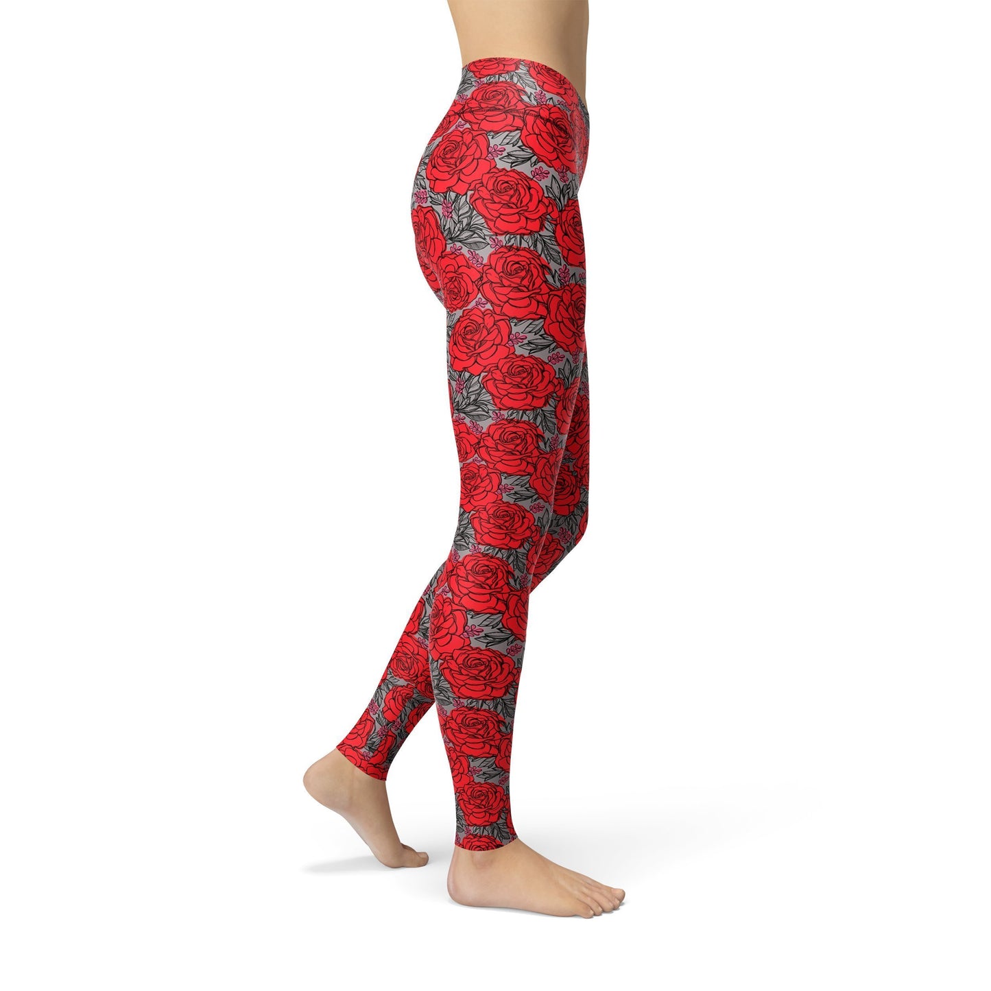 Jean Red Roses Leggings