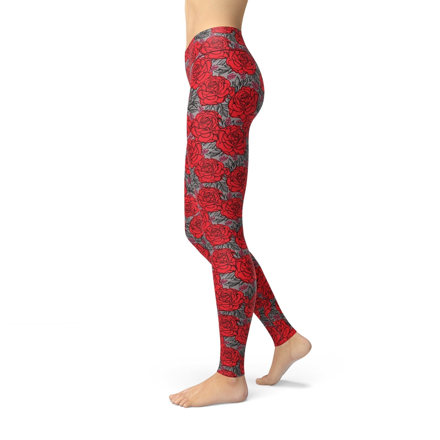 Jean Red Roses Leggings