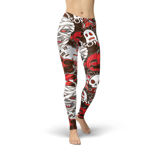 Ghost Mummy Pumpkin Leggings