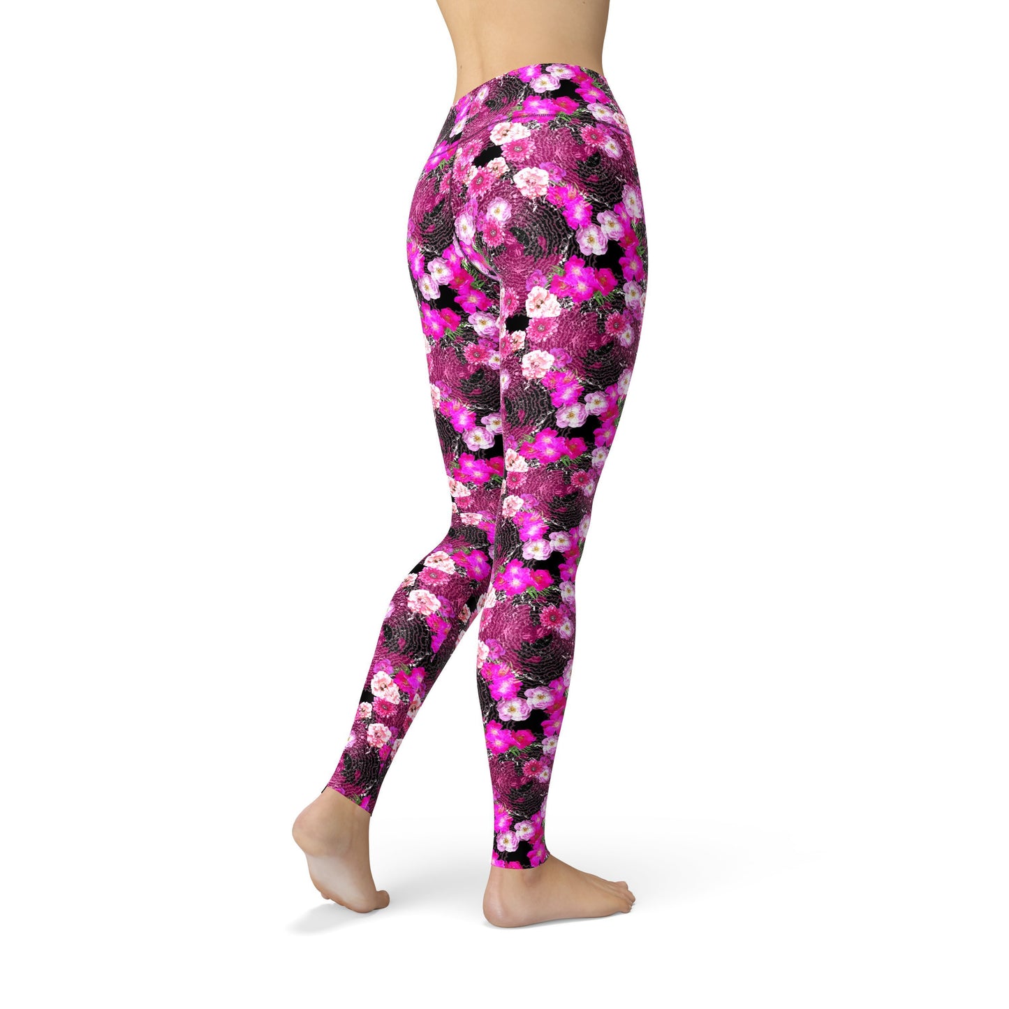 Jean Pink Magenta Flowered Leggings