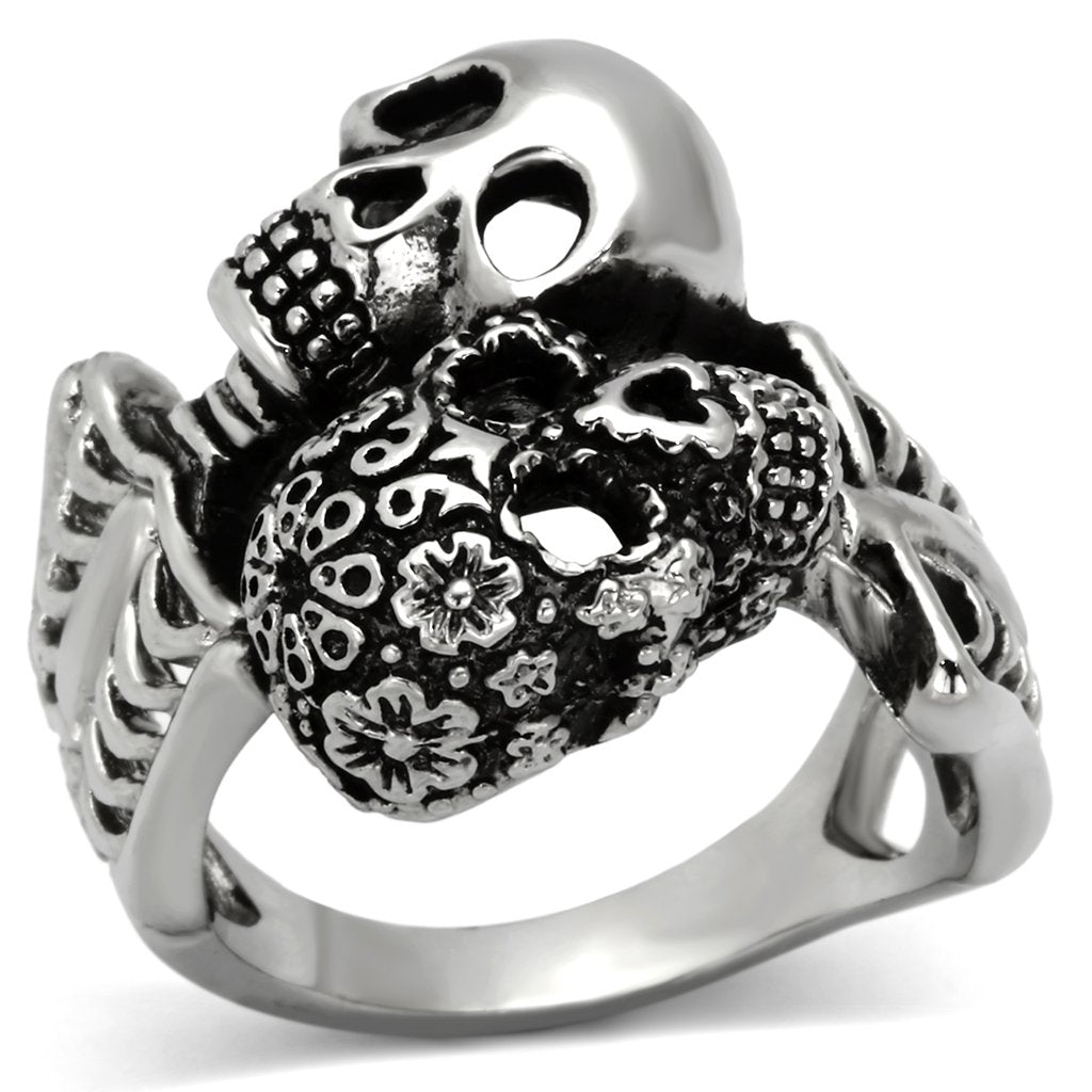 Two Skull Skeleton Ring