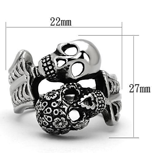 Two Skull Skeleton Ring