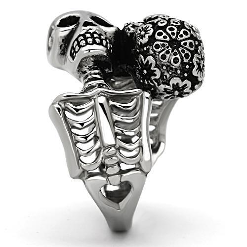 Two Skull Skeleton Ring