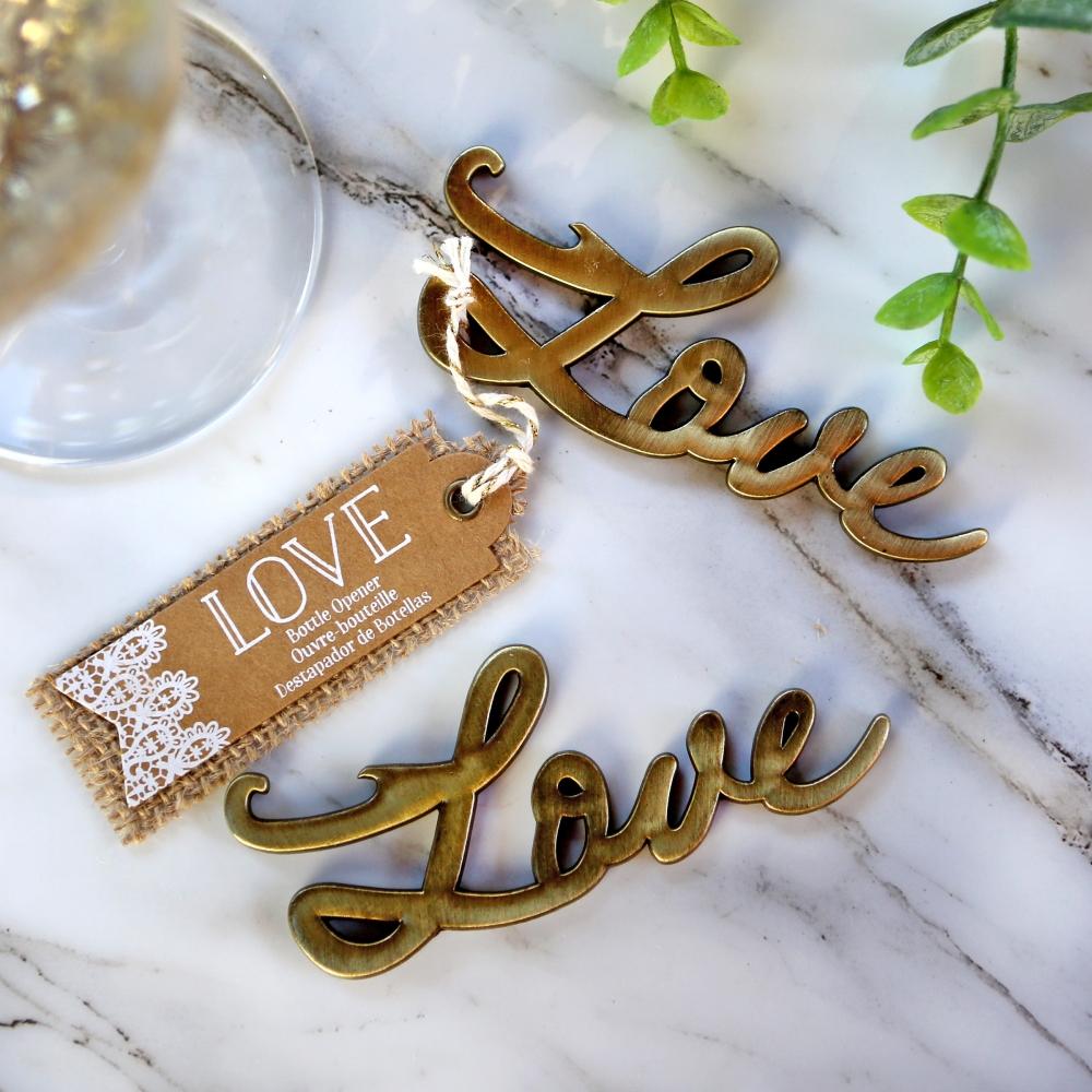 Love Antique Gold Bottle Opener