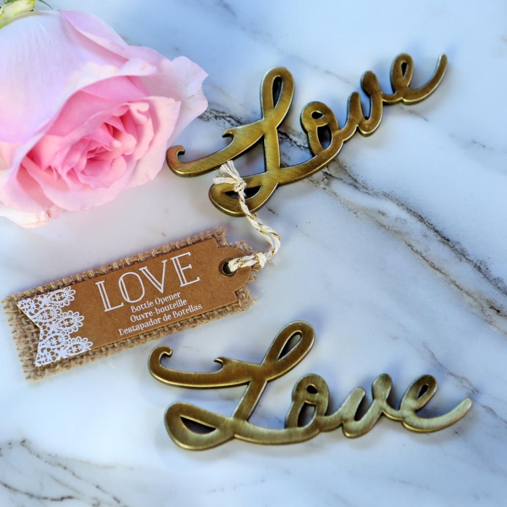 Love Antique Gold Bottle Opener