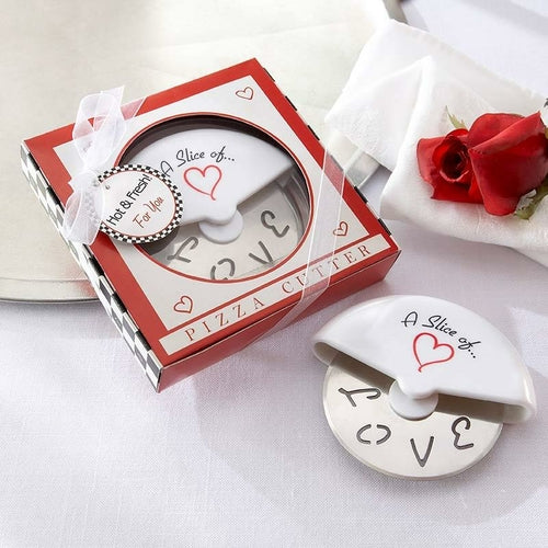 A Slice of Love Stainless  Steel Pizza Cutter in Miniature Pizza Box