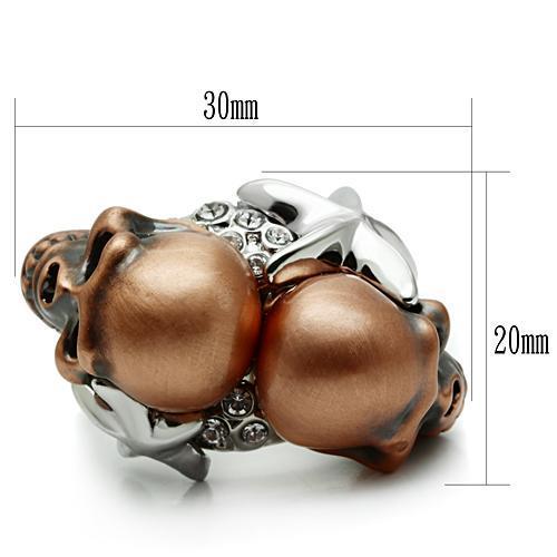 3W001 - Special Color White Metal Ring with Top Grade Crystal  in