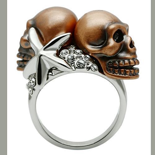 3W001 - Special Color White Metal Ring with Top Grade Crystal  in