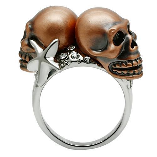 3W001 - Special Color White Metal Ring with Top Grade Crystal  in