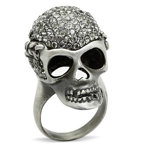 3W015 Antique Silver White Metal Ring with Top