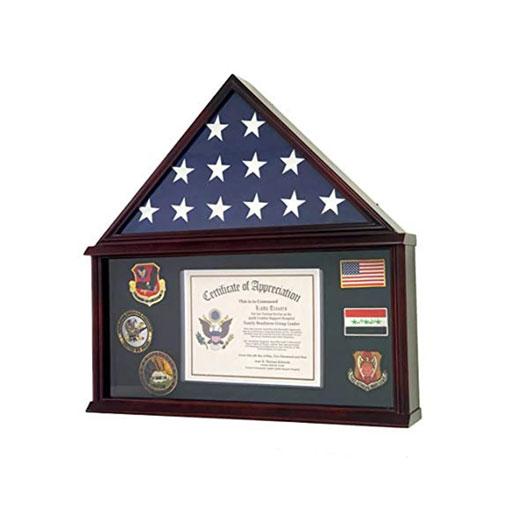 Flags Connections - Large Military Shadow Box Frame Memorial Burial