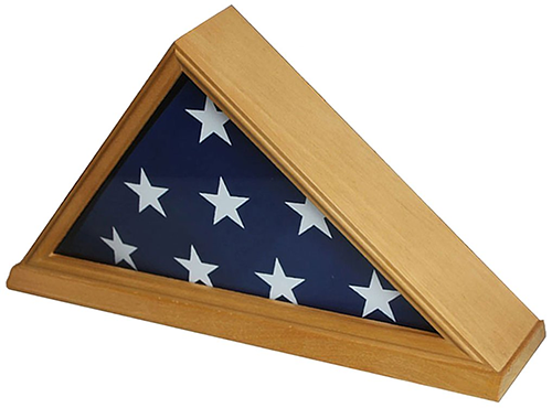 Flag Connections Solid Wood Memorial 5' x 9.5' Flag Display Case, Oak
