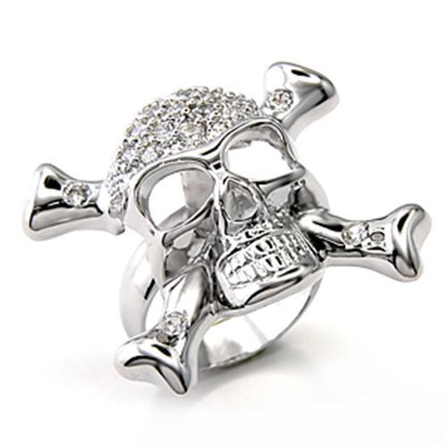 7X188 Rhodium 925 Sterling Silver Ring with AAA