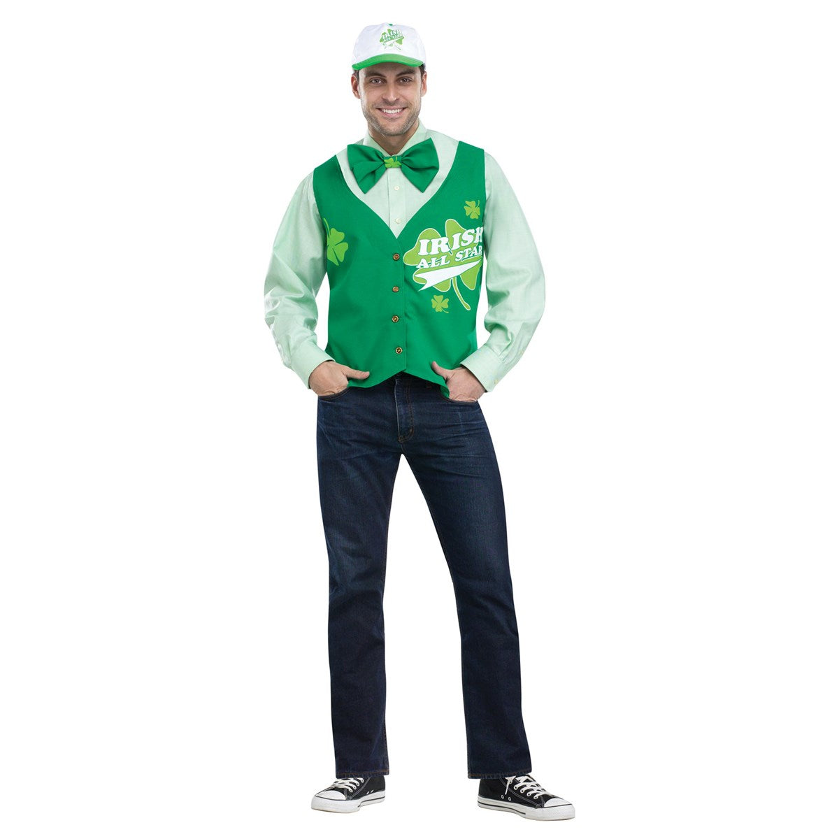 Funworld St. Patricks Day All Star Deluxe Vest Hat & Tie Set