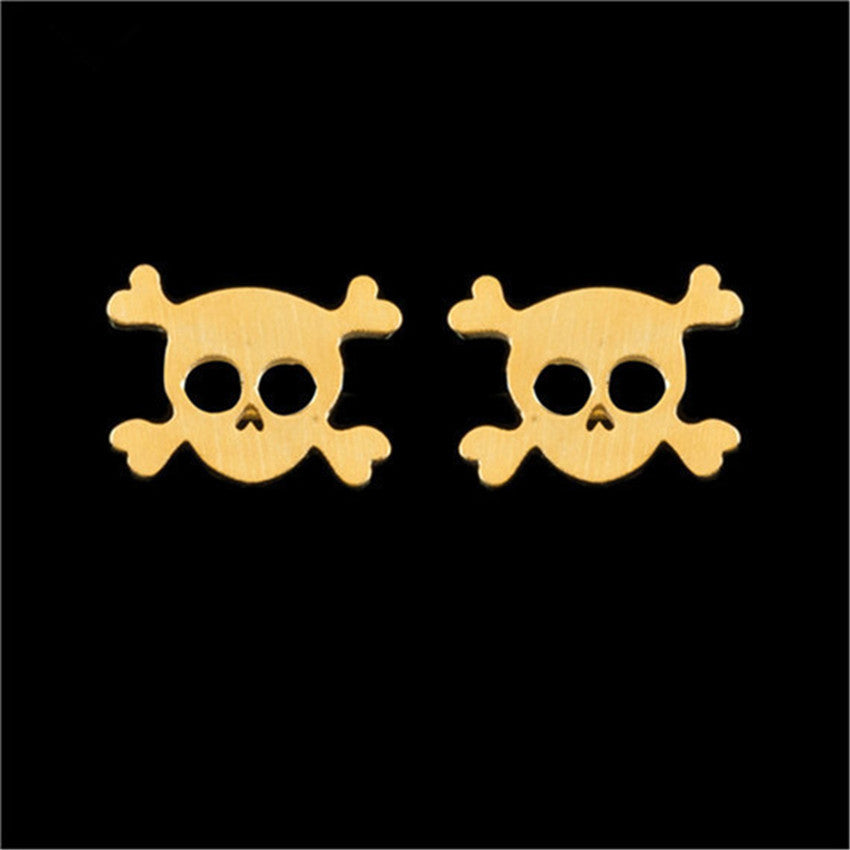 Brinco Masculino Halloween Gifts Cross Skeleton