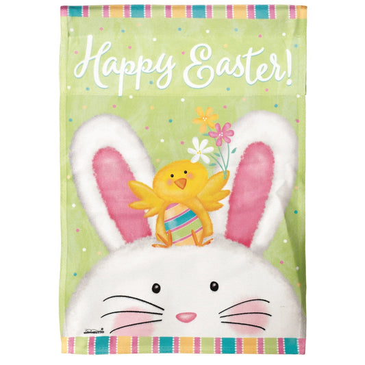 Dicksons 13 x 18 in. Flag Print Happy Easter Bunny Polyester