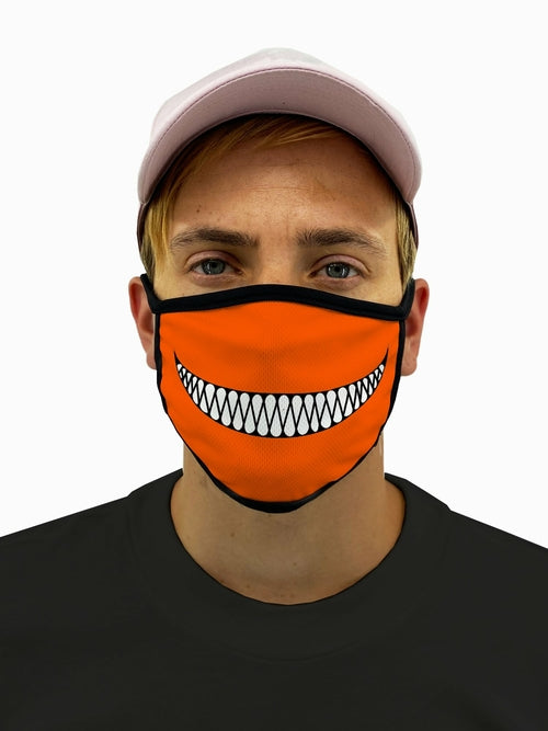 Evil Pumpkin Smile Face Mask  with Filter Pocket