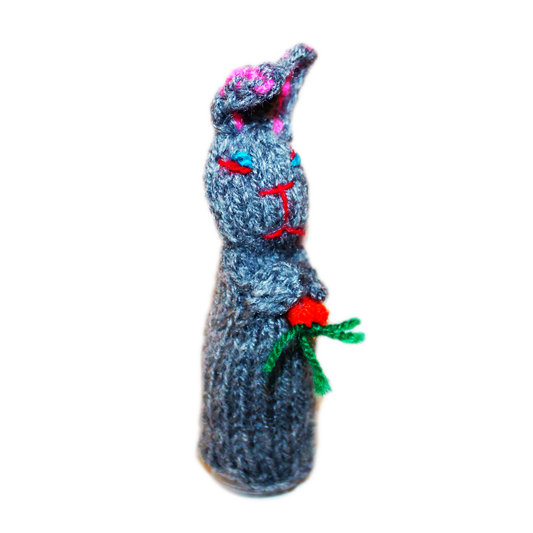 Easter Bunny Finger Puppet (gray)