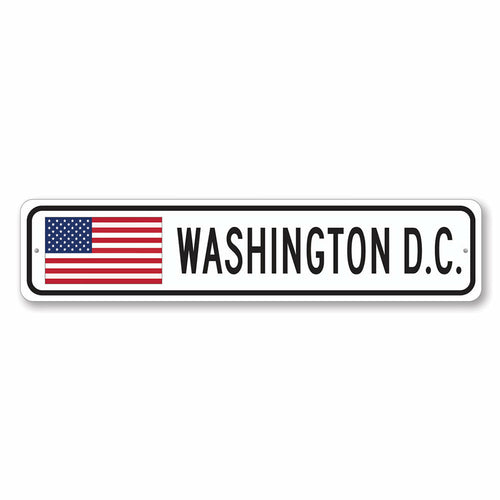 Washington DC US American Flag Sign