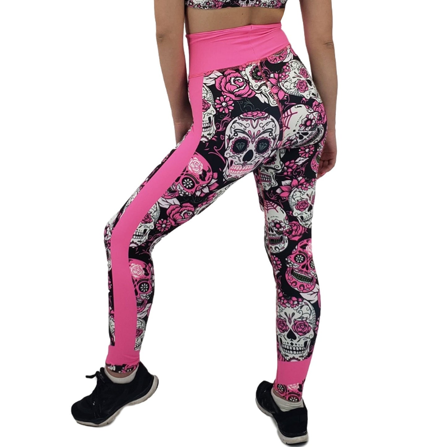 Jean Neon Pink Sugar Skull Leggings