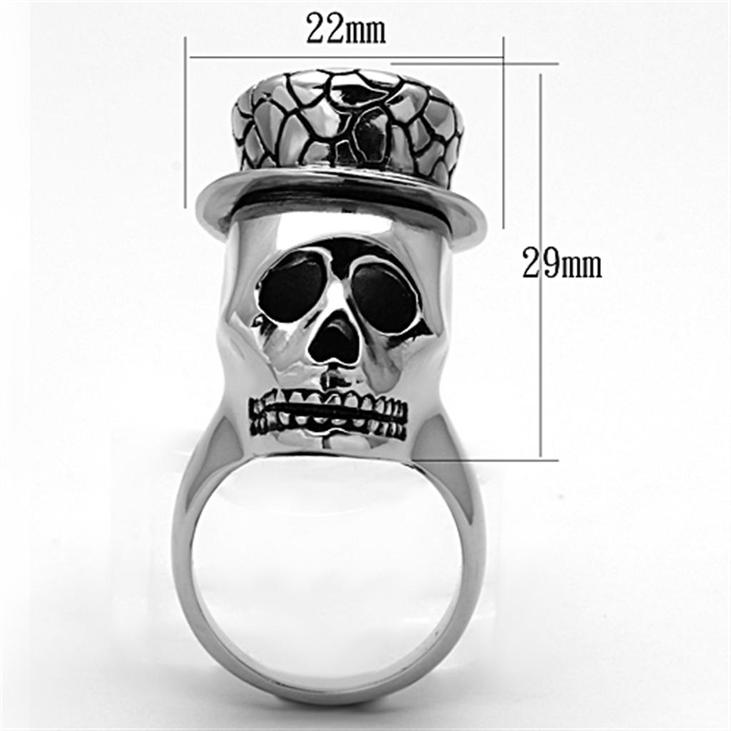 TK1121 - High polished (no plating) Stainless Steel Ring with Epoxy