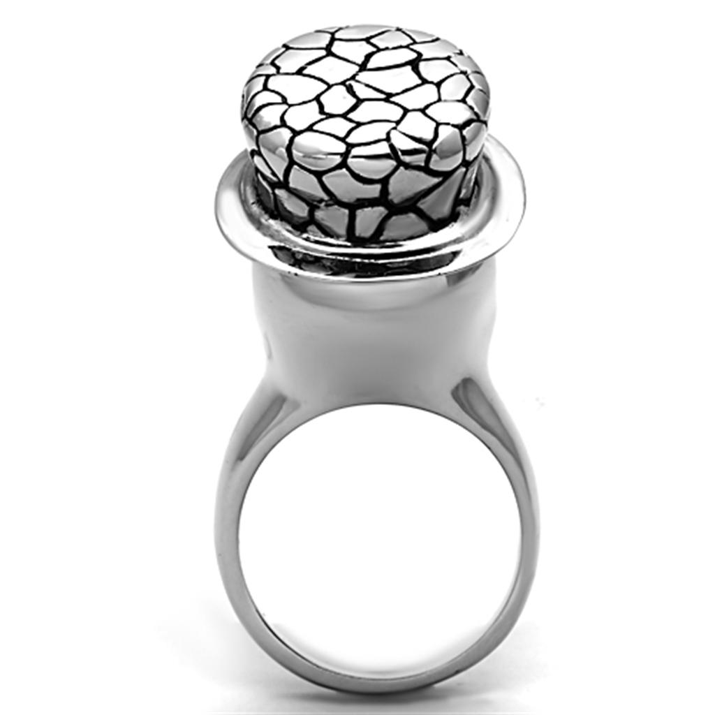TK1121 - High polished (no plating) Stainless Steel Ring with Epoxy