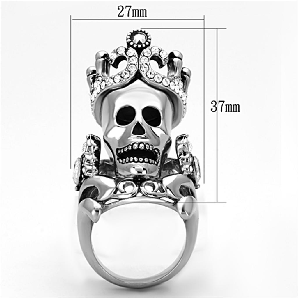 TK1123 - High polished (no plating) Stainless Steel Ring with Top