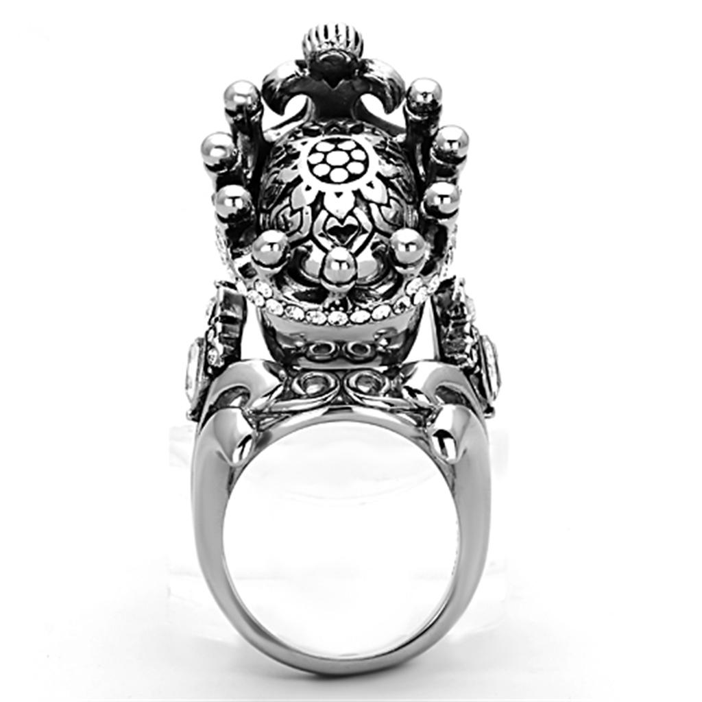TK1123 - High polished (no plating) Stainless Steel Ring with Top