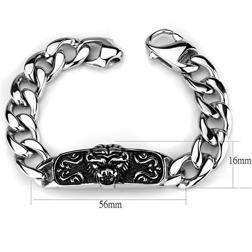 TK1978 - High polished (no plating) Stainless Steel Bracelet with No