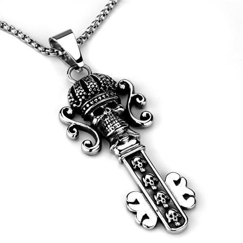 TK1984 - High polished (no plating) Stainless Steel Necklace with No