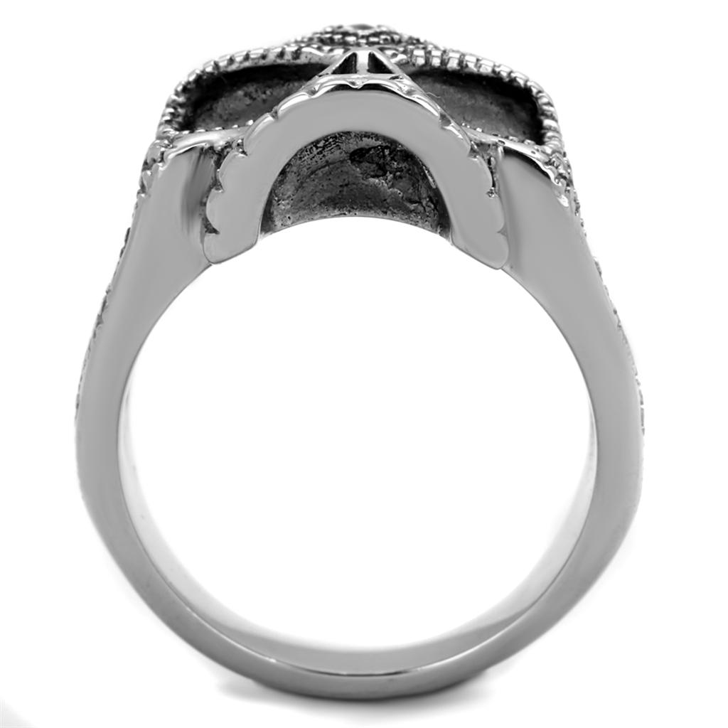 TK2060 - High polished (no plating) Stainless Steel Ring with Top