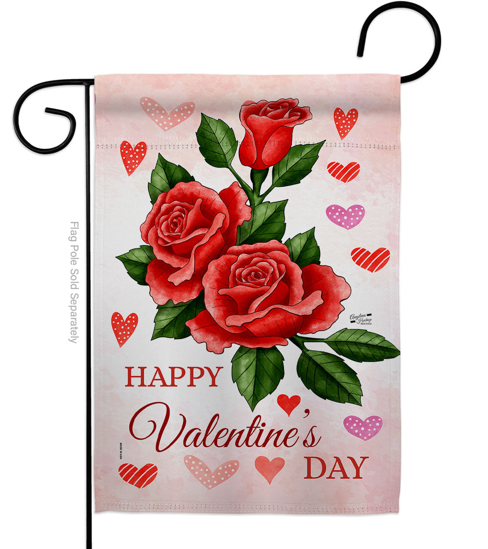 Angeleno Heritage Valentine's Day Rose Garden Flag (13 x 18.5 inches)