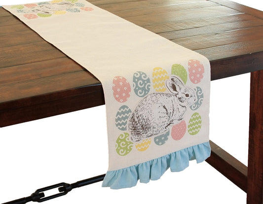 Bunny Eggs Applique Jute Table Runner