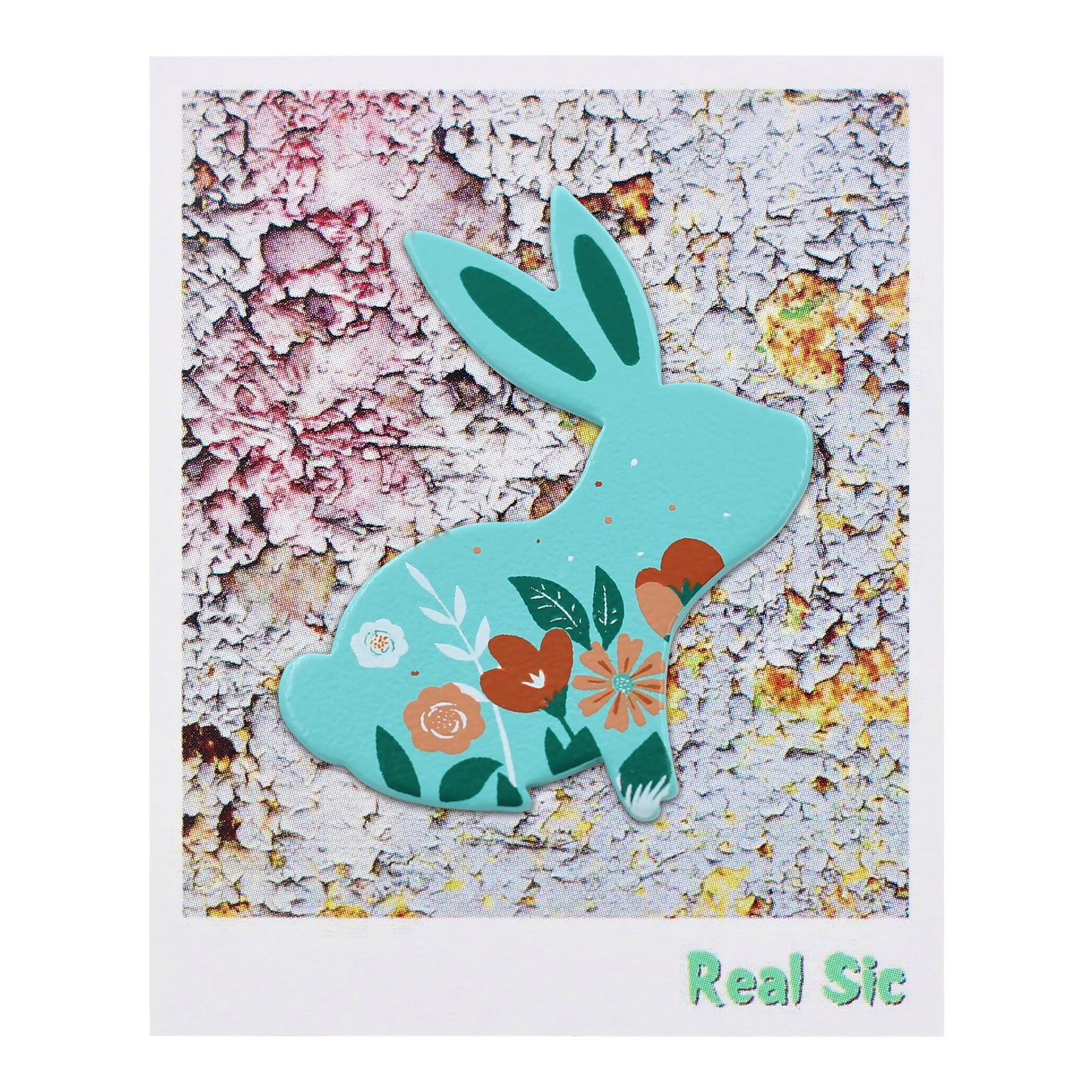 Spring Bunny with Flowers Enamel Pin - Floral Rabbit Lapel Pin