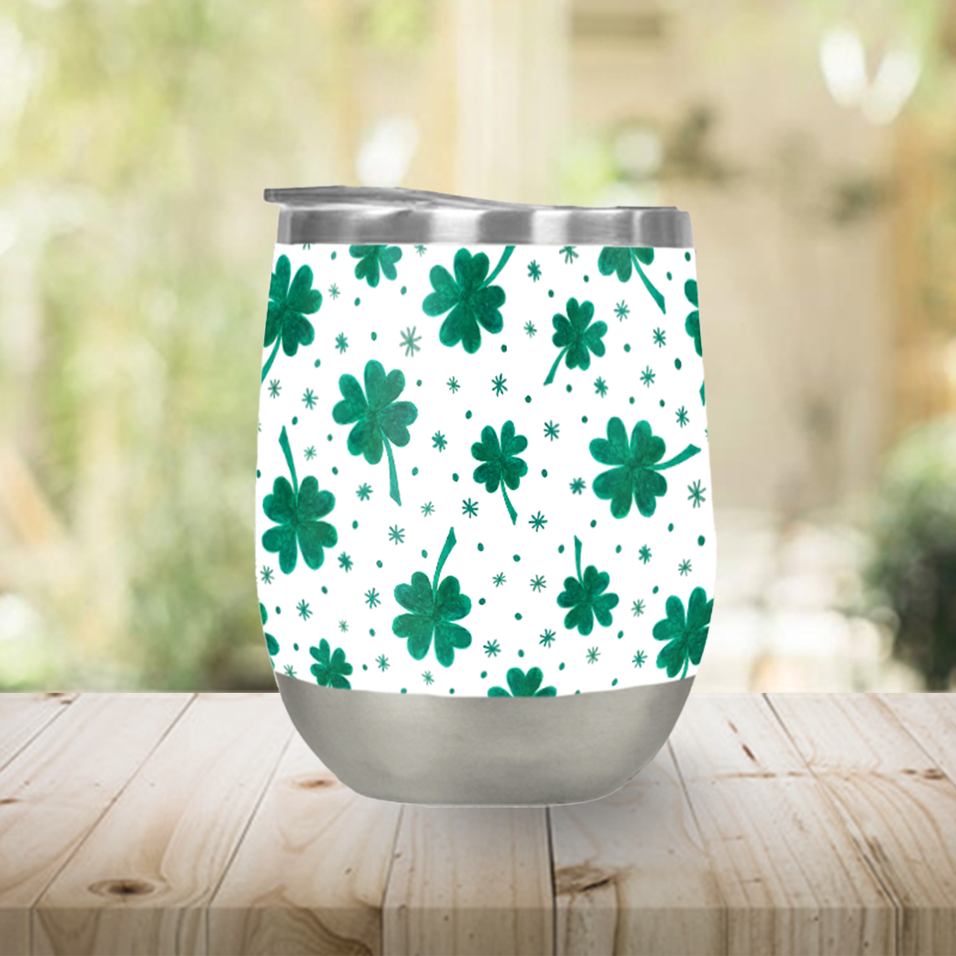 Four Leaf Clover | St. Patrick's Day Stemless Wine Tumbler