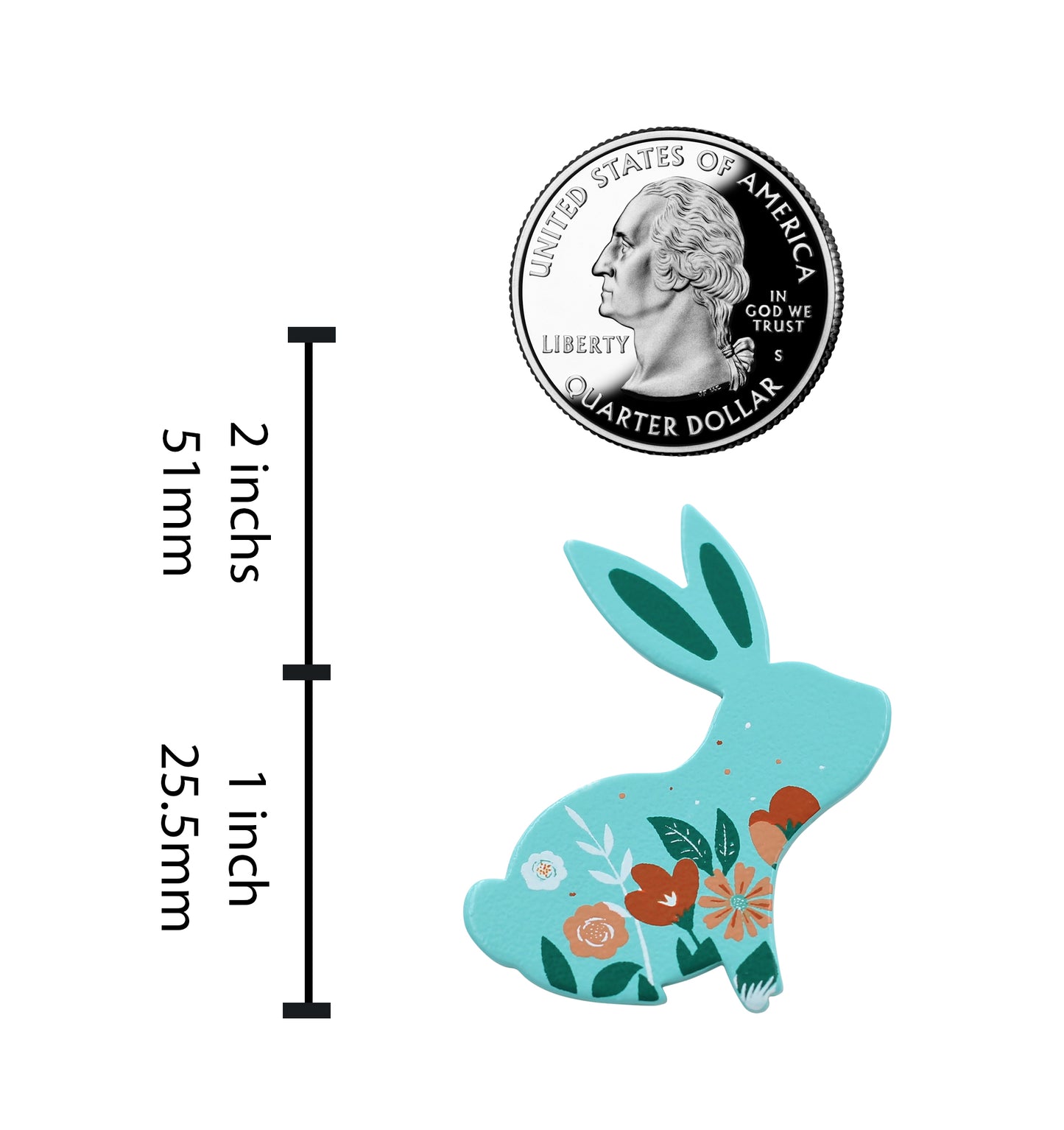 Spring Bunny with Flowers Enamel Pin - Floral Rabbit Lapel Pin