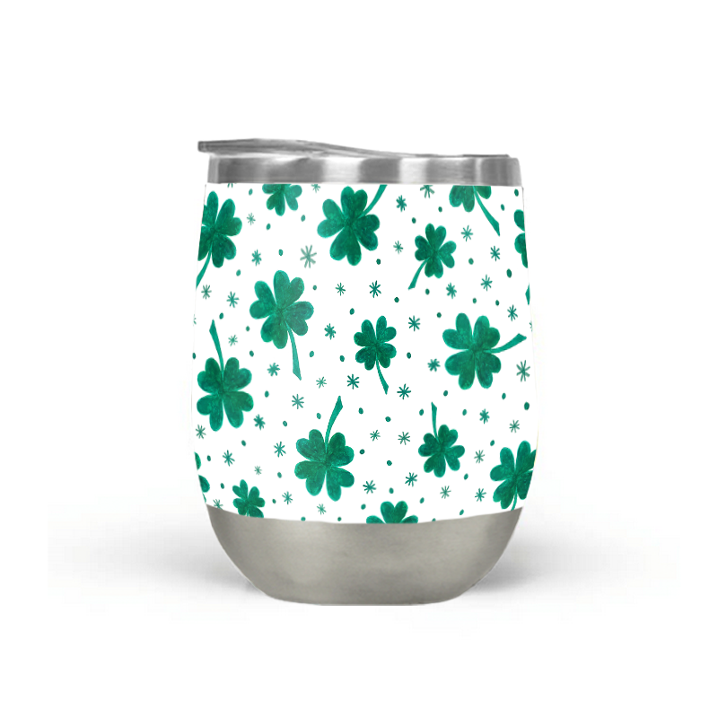 Four Leaf Clover | St. Patrick's Day Stemless Wine Tumbler