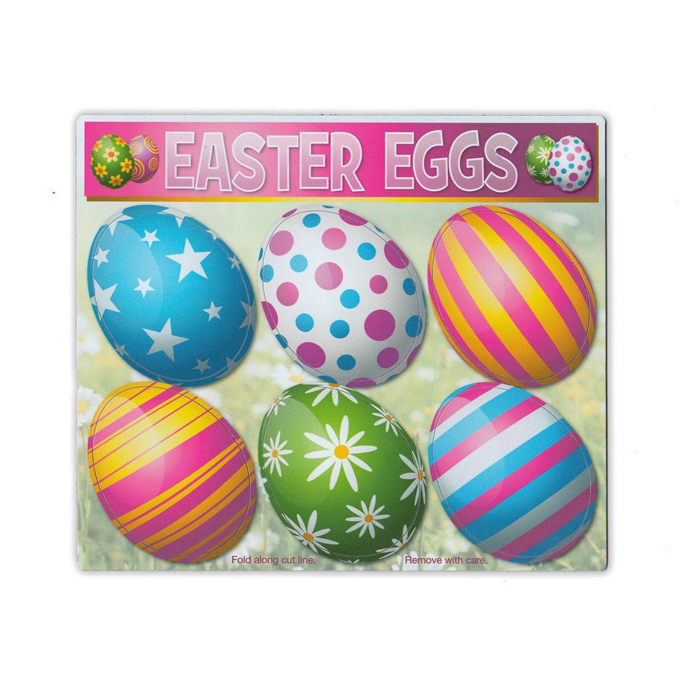 Magnets, Set of 6, Pastel Easter Eggs, 2" x 1.5" (Each)