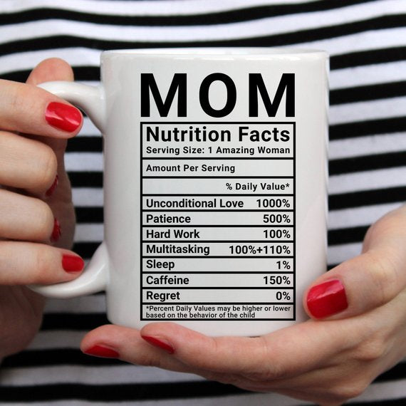 Mother's Day Coffee Mug - Mom Nutrition Facts