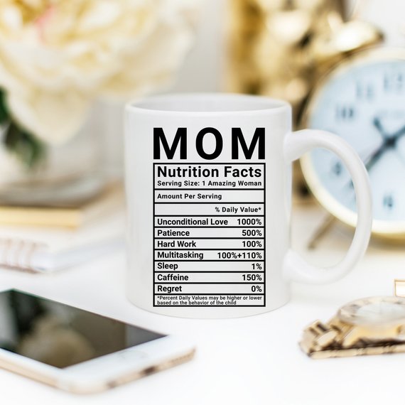 Mother's Day Coffee Mug - Mom Nutrition Facts