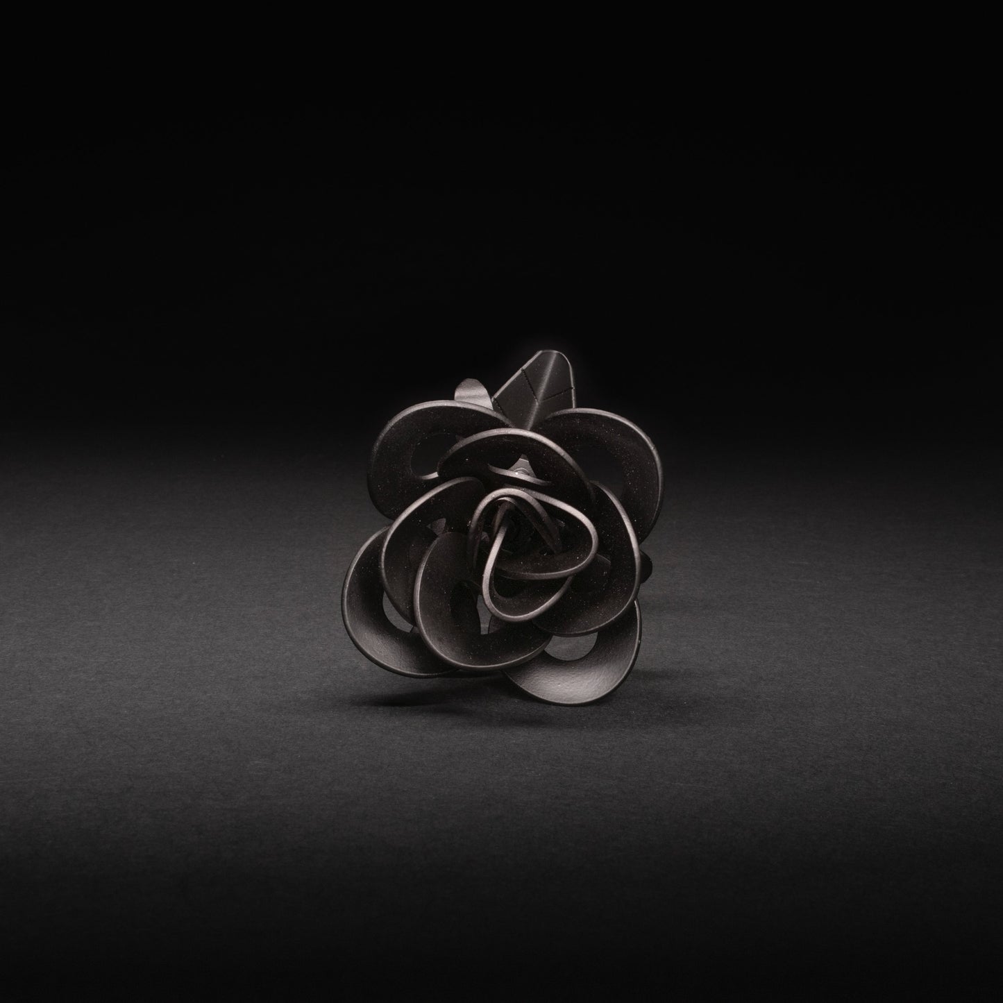 Matte Black Immortal Rose, Recycled Metal Rose, Steel Rose Sculpture